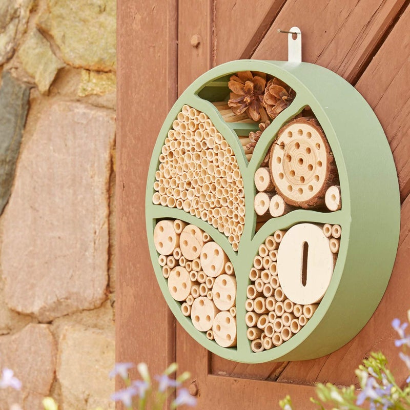 Topadorn 11â€ Woonden Multi Habitat Insect House Outdoor Garden Decorative Insect Hotels for Bee Butterfly and Beetle Tree of Life - Image 2